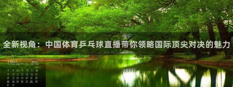 全新视角：中国体育乒乓球直播带你领略国际顶尖对决的魅力