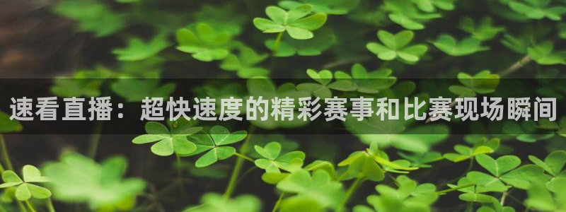 速看直播：超快速度的精彩赛事和比赛现场瞬间